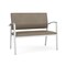 Lesro Newport 2 Seat Tandem Seating Metal Frame No Center Arms, Silver, MD Farro Upholstery NP1501 - alternate 1